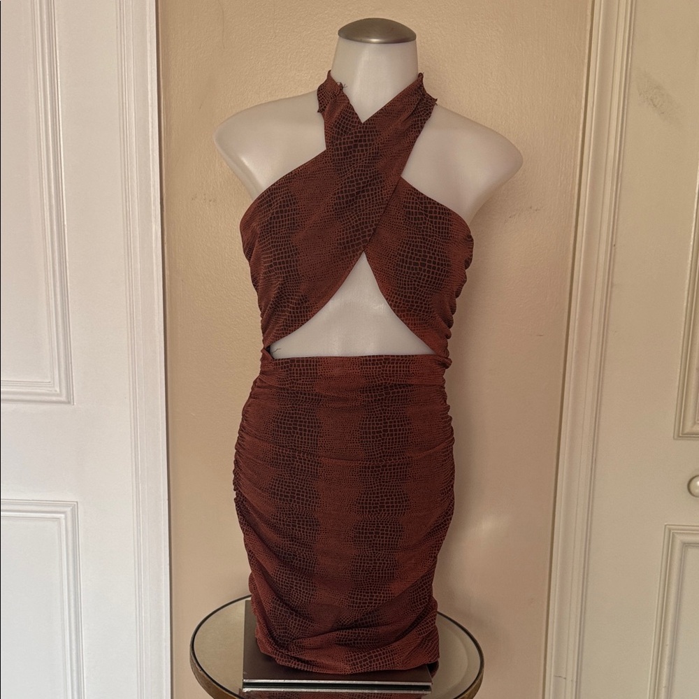 Windsor Brown Backless Dress